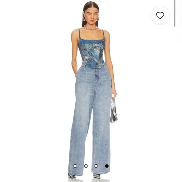 Brand New Miaou Love Corset in Denim Print, Size S - Picture 4 of 4